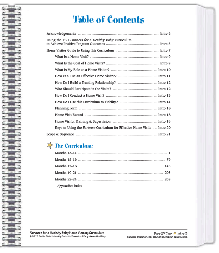 Before Baby Arrives: Table of Contents