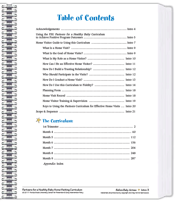 Before Baby Arrives: Table of Contents