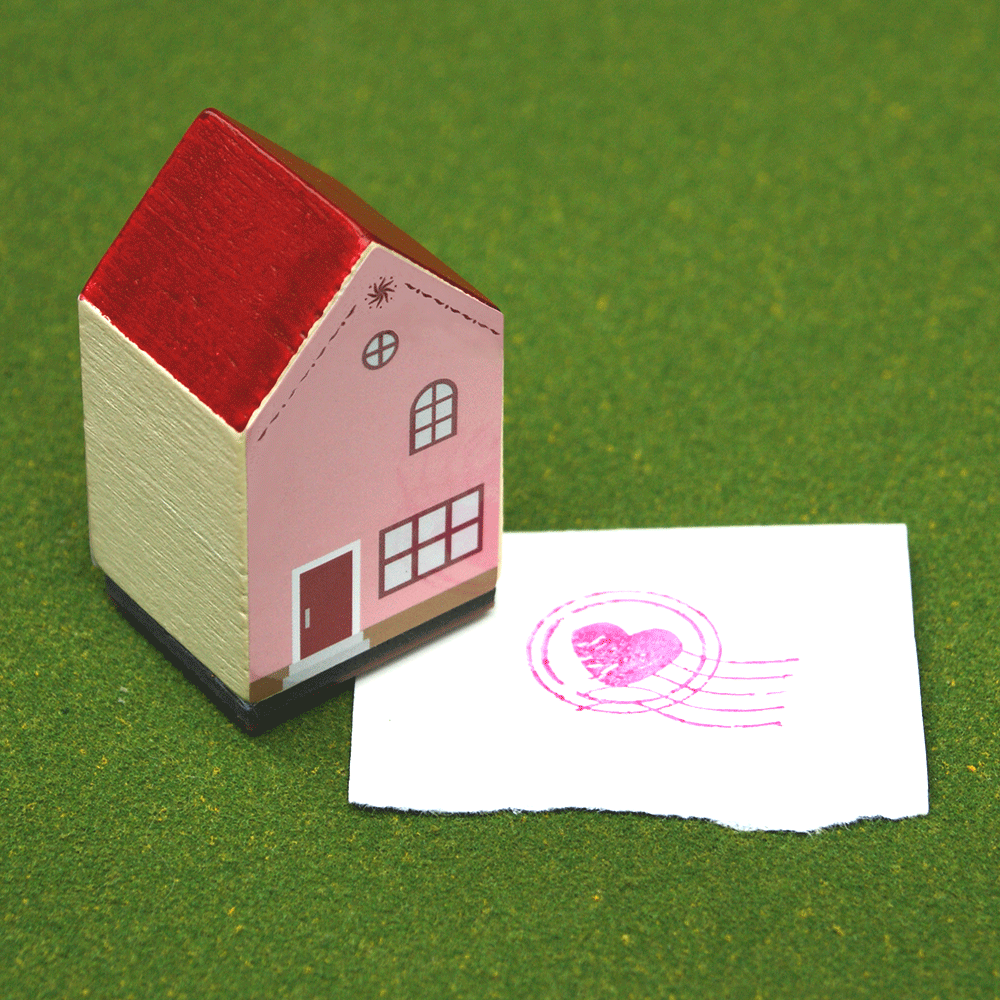 house stamp pink