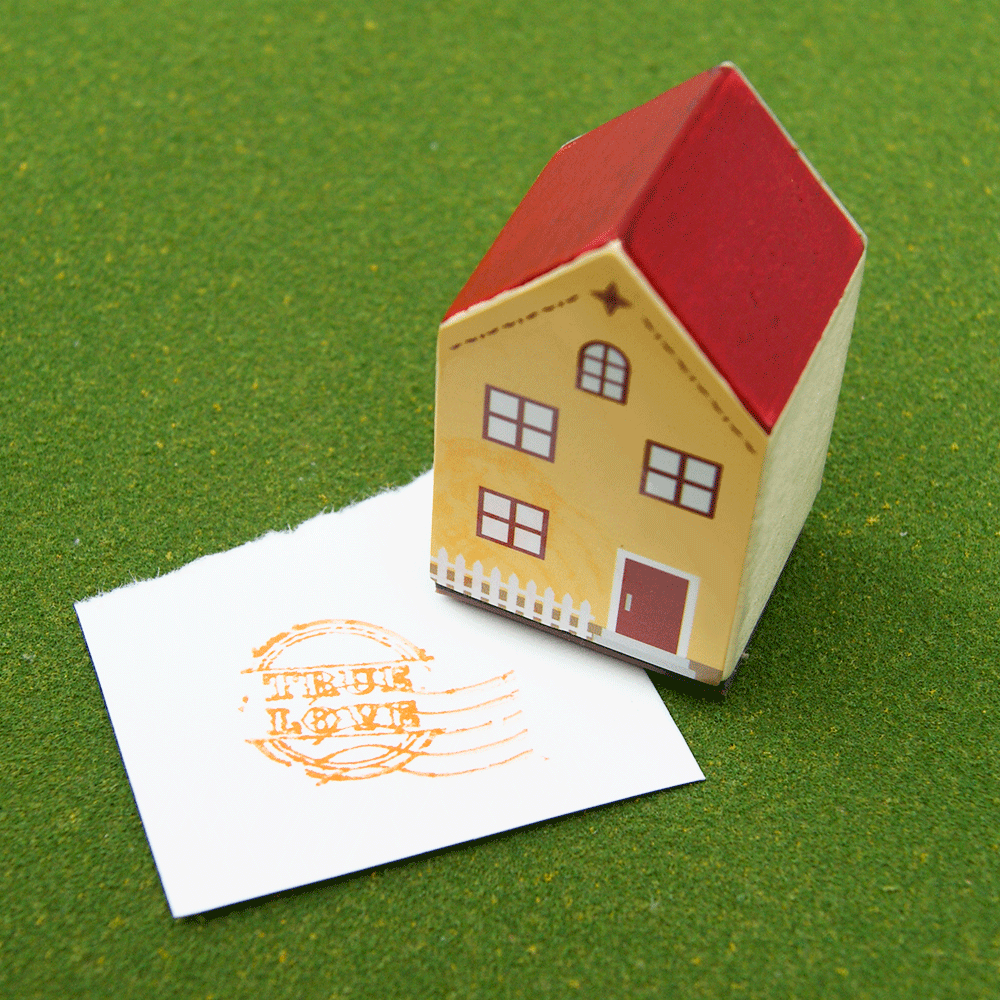 house stamp yellow