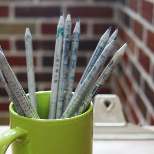 newspaper pencils